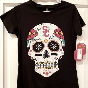 NWT - USC Fight On Women Sugar Skull T-Shirt